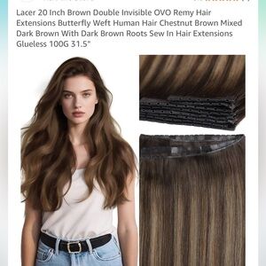 Lacer Brown Hair Extensions - Chestnut and Dark Brown